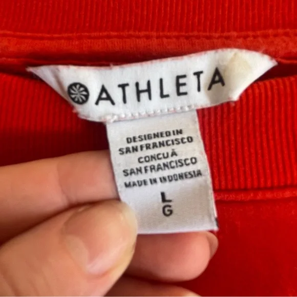 Athleta Red Sweatshirt & Jogger Lounge Set Women’s Large - Picture 4 of 5